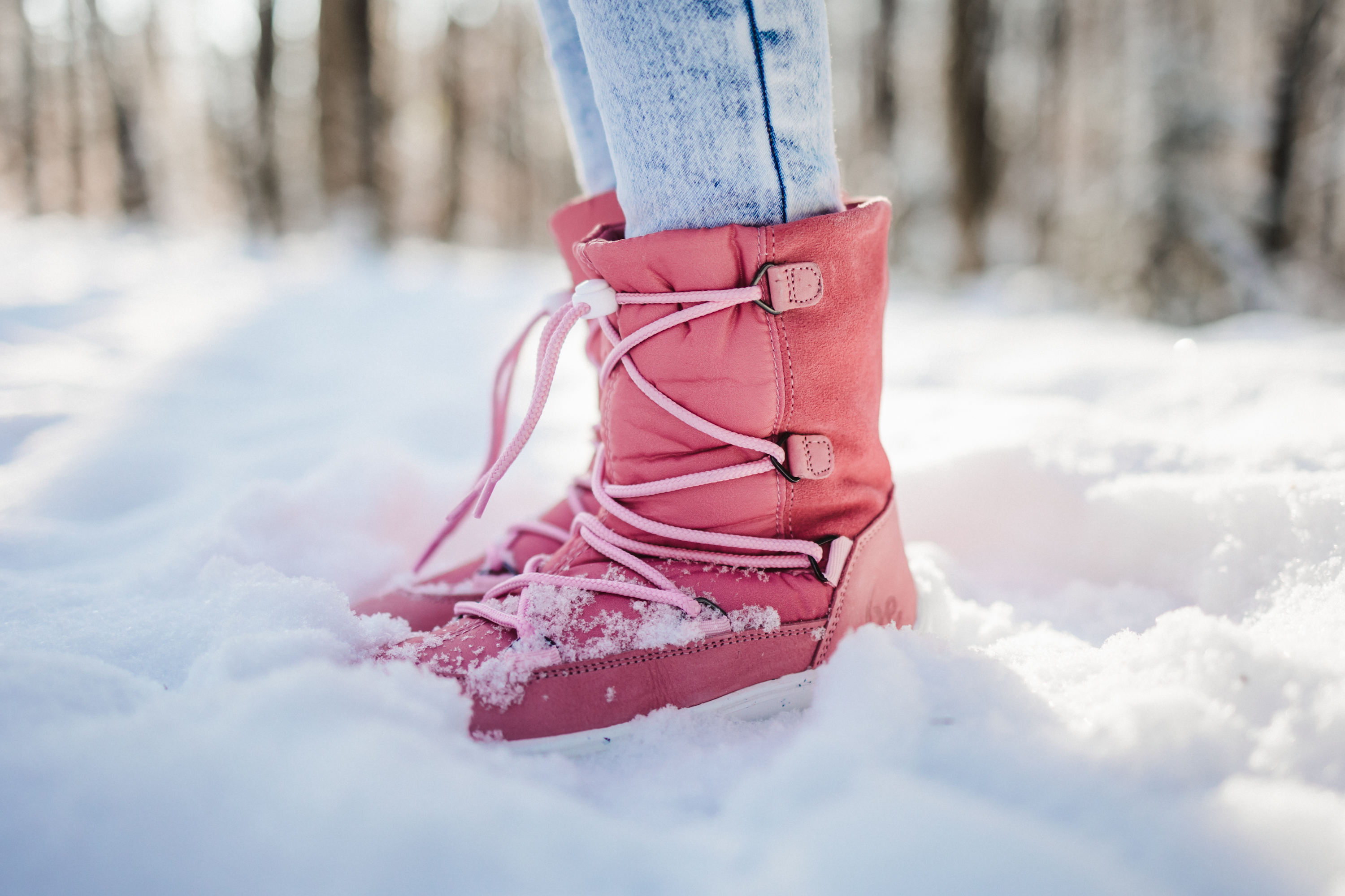 Chaussures l'hiver enfants barefoot Be Lenka Snowfox Kids 2.0 - Rose Pink.