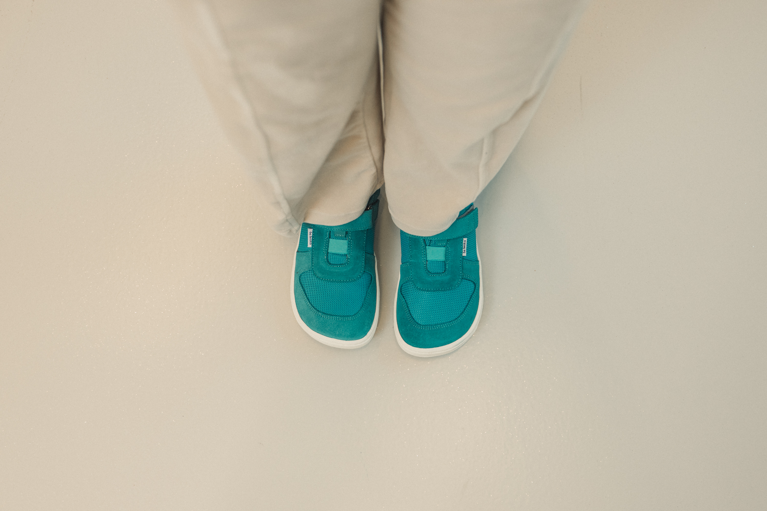 Baskets enfants barefoot Be Lenka Joy - Turquoise & White.