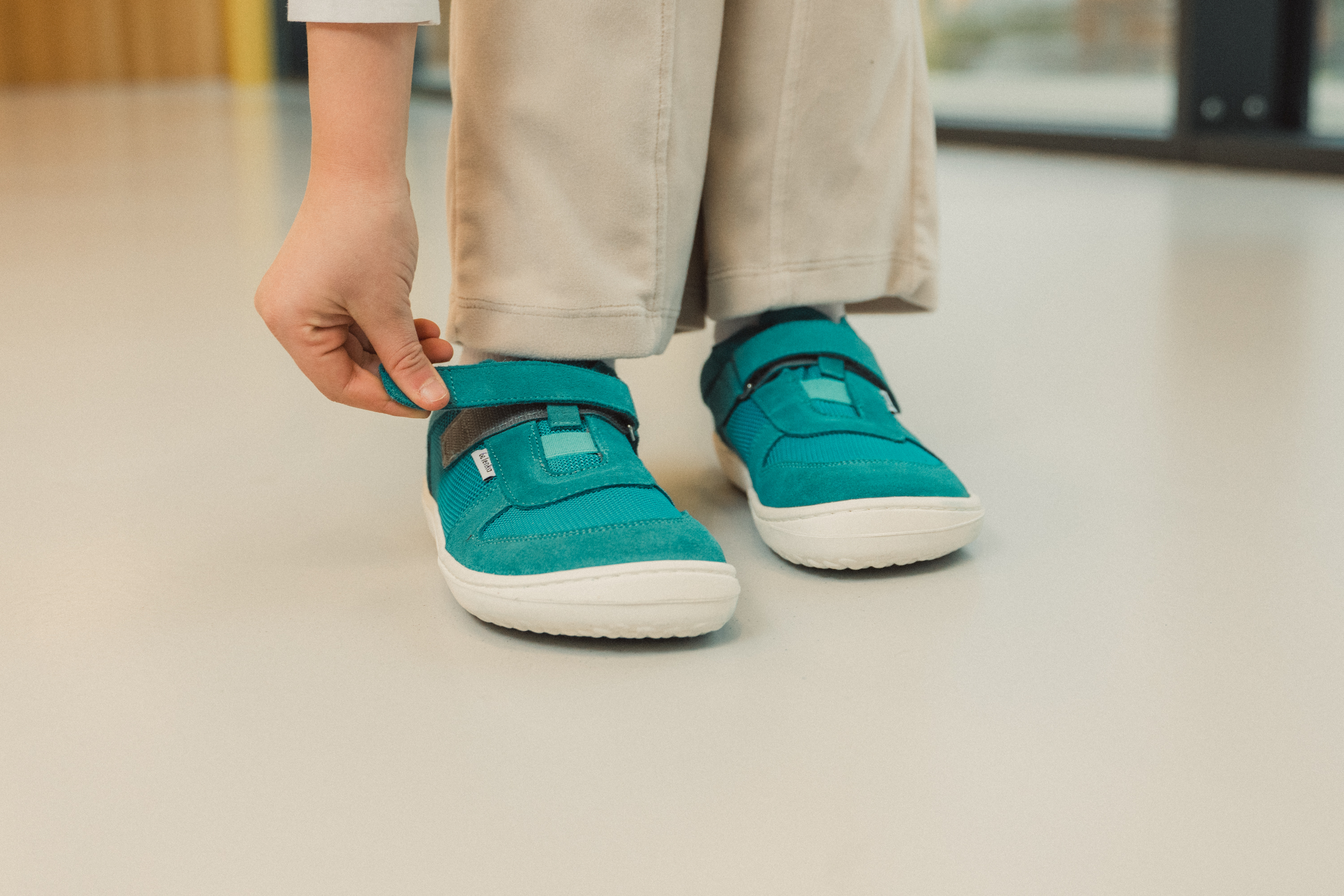 Baskets enfants barefoot Be Lenka Joy - Turquoise & White.