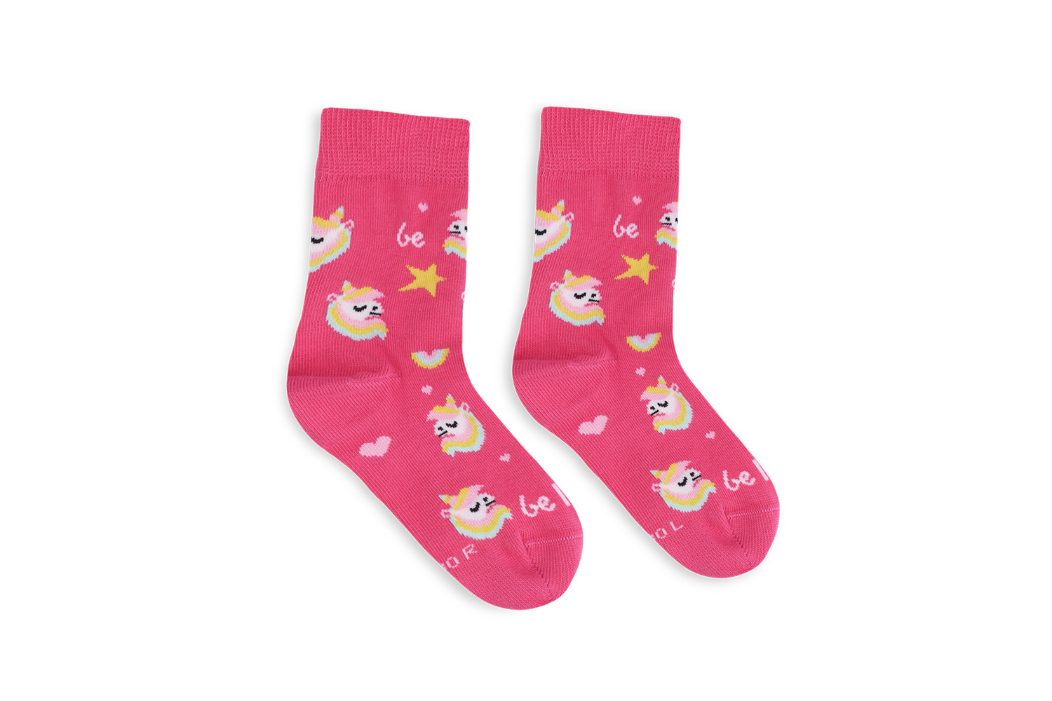 Chaussettes enfants Barefoot Be Lenka Kids - Crew - Unicorn - BubleGum Pink