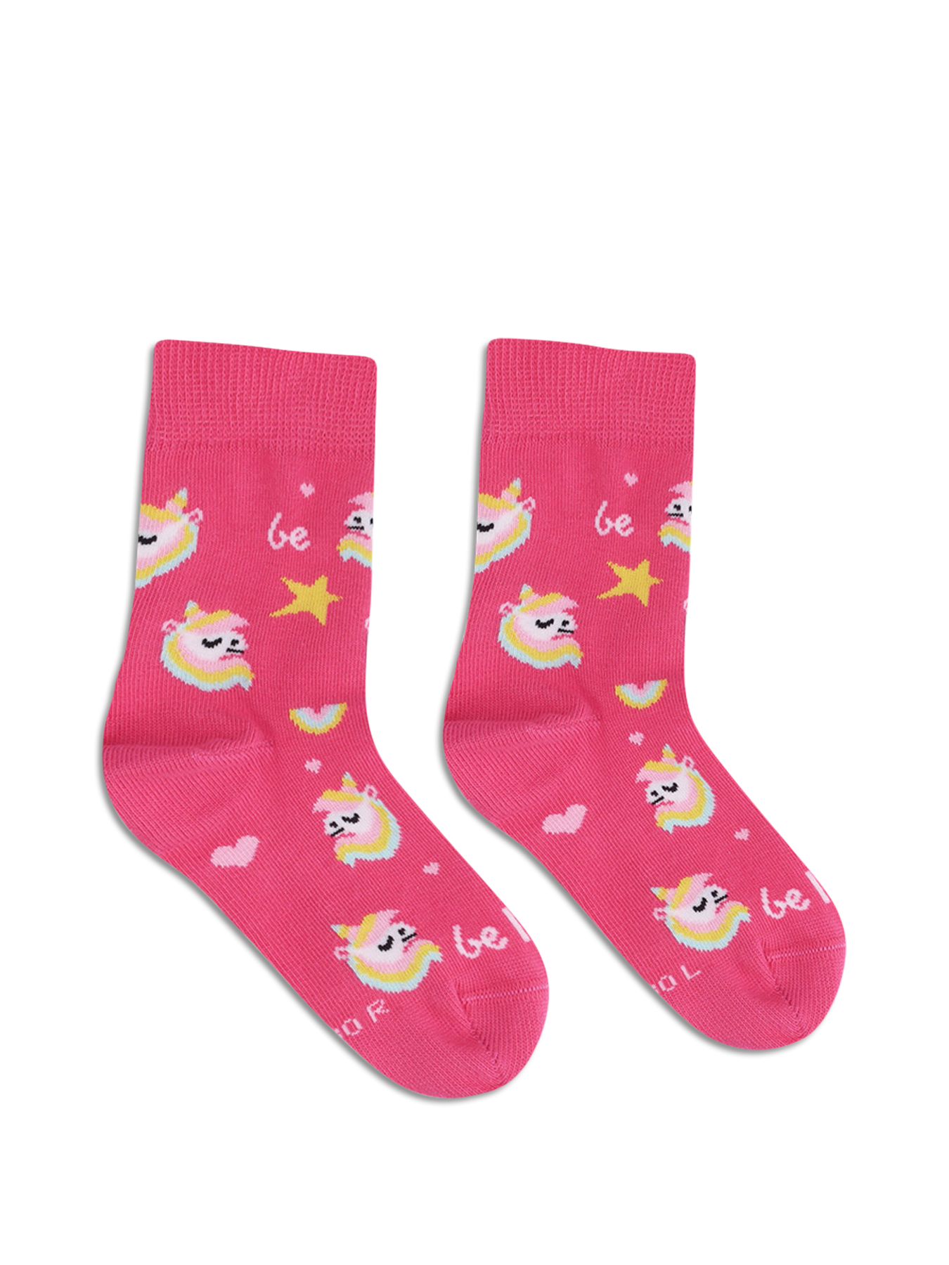 Chaussettes enfants Barefoot Be Lenka Kids - Crew - Unicorn - BubleGum Pink