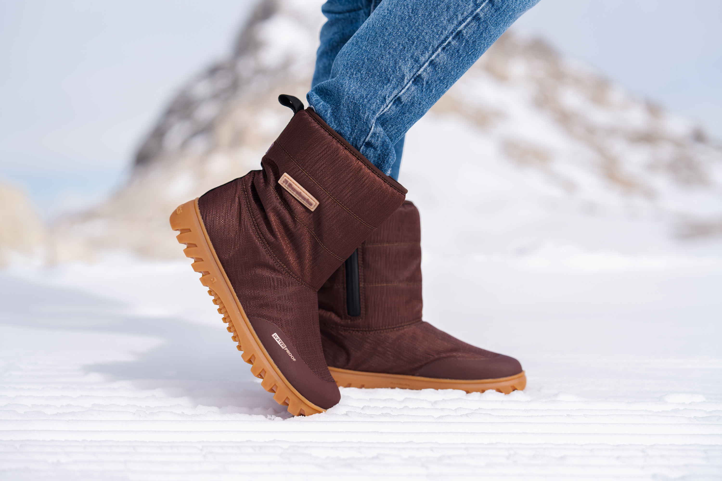 Barefoot chaussures d'hiver Barebarics PolarStride - Copper Brown.