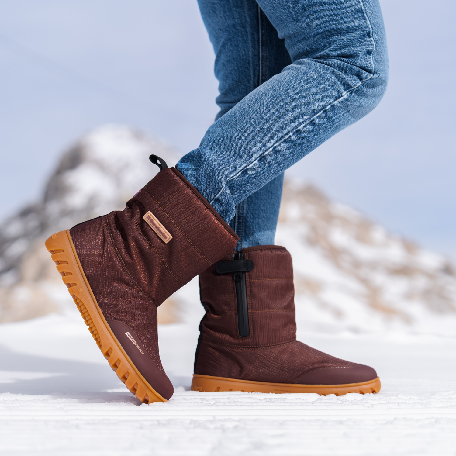 Barefoot chaussures d'hiver Barebarics PolarStride - Copper Brown.