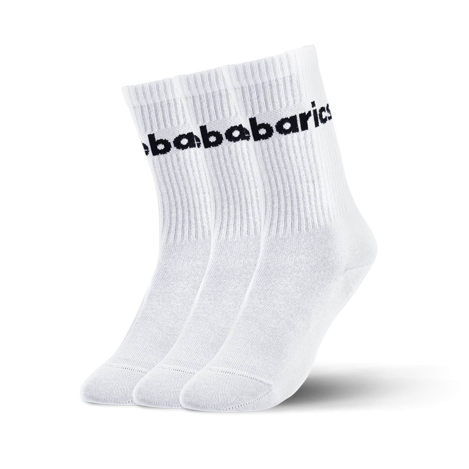 Barebarics - Chaussettes Barefoot - Crew - White - Big logo - 3 pack