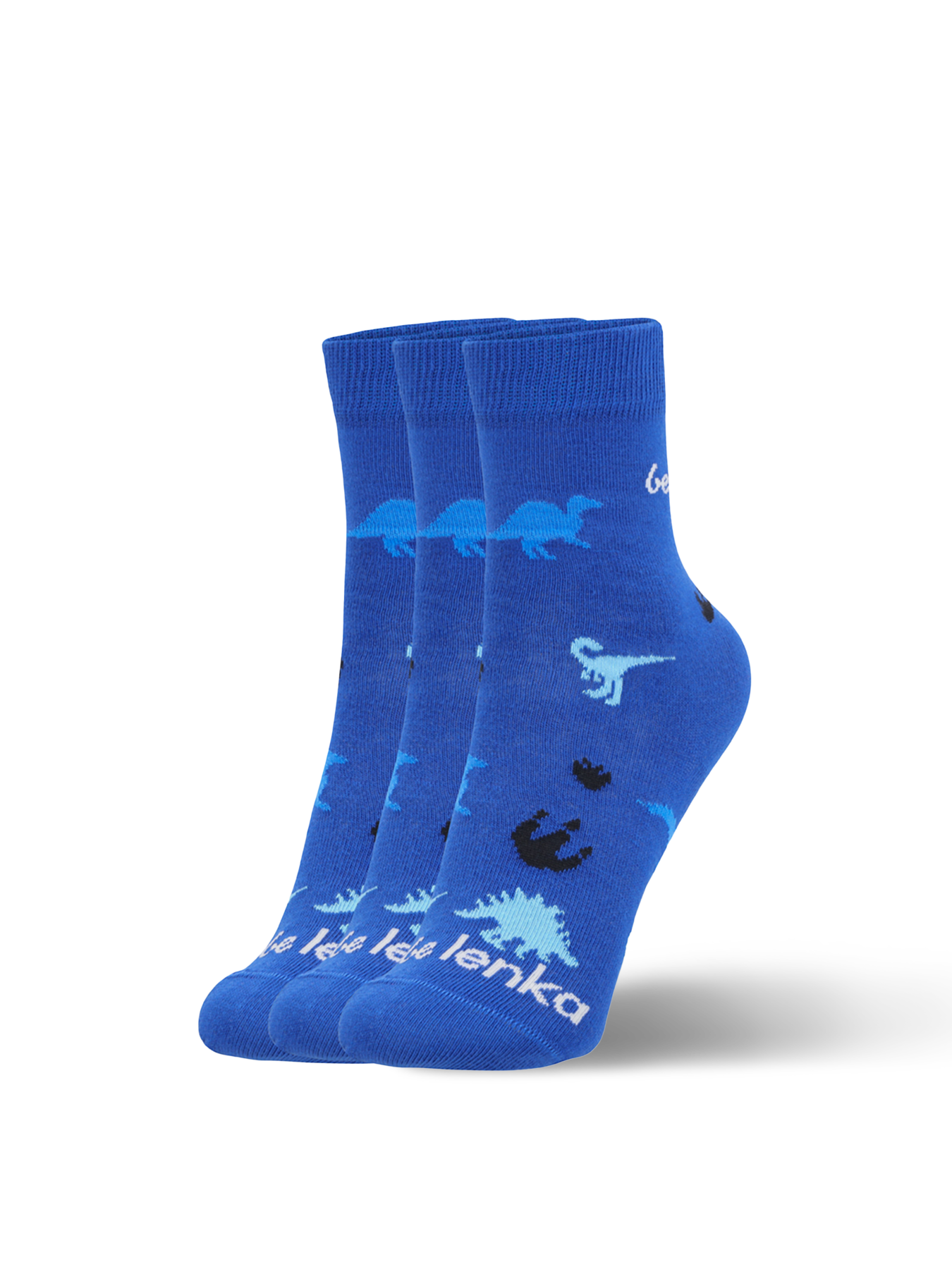 Chaussettes enfants Barefoot Be Lenka Kids - Crew - Dino - Royal Blue - 3 pack